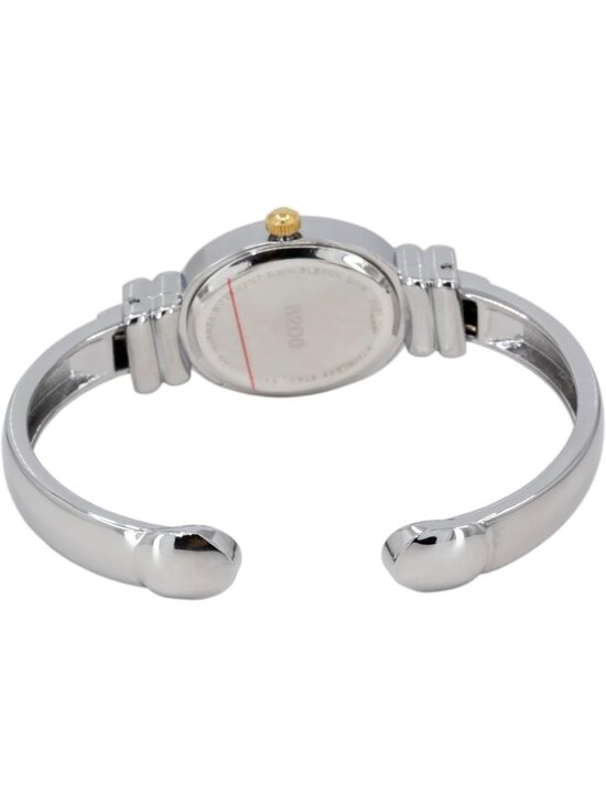 Women\'s Silver Gold Analog Elegant Pearl Dial Sophisticated Cuff Bracelet Watch main image 5
